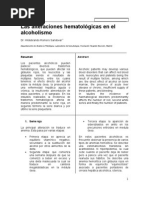 Las Alteraciones Hematológicas en El Alcoholismo (Artículo)