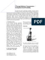 Electricity Through Wireless Transmission - Development and Possibility