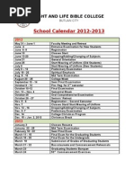 School Calendar 2012-13