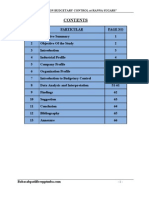 A Project Report On Budgetary Control at Ranna Sugars