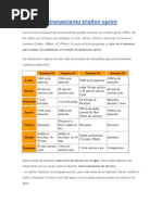 Plan de Entrenamiento Triatlon Sprint