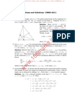 Rmo 2011 Solutions Previous Year Question Papers of Regional Mathematical Olympiad With Solutions