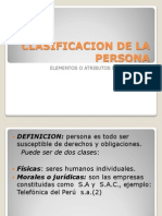 Clasificacion de La Persona