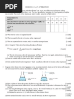 SPM Kimia Tingkatan, 5 Rate of Reaction Exercise