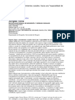 Espacio, Lugar y Movimientos Sociales Hacia Una "Espacialidad de Resist en CIA"