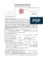 Indian Statistical Institute: Application For Admission 2013-2014