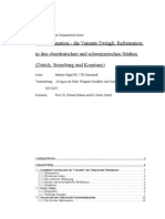 Stadtreformation - Die Variante Zwingli: Reformation in Den Oberdeutschen Und Schweizerischen Städten (Zürich, Strassburg Und Konstanz)