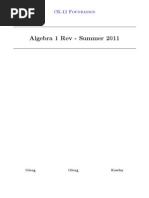 Algebra 1 Rev Summer 2011