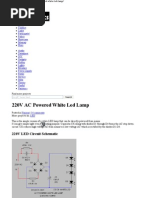 220V AC Powered White Led Lamp