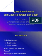 Konfigurasi Bentuk Muka Bumi, Taburan Daratan Dan Lautan