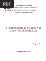 Entidades Publicas en Ejercicio Del Comercio.