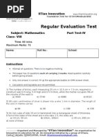 Regular Evaluation Test IV Maths VIII A