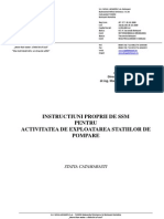 Instructiuni Proprii de Sanatate Si Securitatea Muncii Pentru Activitatea de Exploatare A Statiilor de Pompare