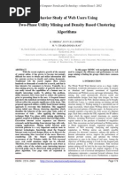 Behavior Study of Web Users Using Two-Phase Utility Mining and Density Based Clustering Algorithms