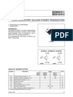 Complementary Silicon Power Transistors: BD909/911 BD910/912