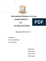 International Business Assignment-1 On Globalization: (IB BUS606)