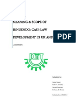 Meaning & Scope of Innuendo: Case-Law Development in Uk and India