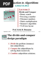 Introduction To Algorithms: Divide and Conquer