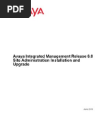 Avaya Integrated Management Release 6.0 Site Administration Installation and Upgrade