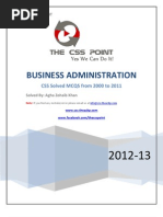 Solved CSS MCQS of Business Administration