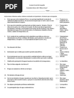 Examen Parcial de Geografía