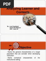 Analyzing Learner and Contexts - Dick N Carey