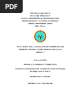 "Evaluación de Las Correlaciones Empíricas para Predecir La Formación de Hidratos en El Gas Natural" (UDO-2009)