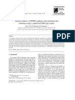 Intrinsic Kinetics of MTBE Synthesis From Methanol and Isobutene Using A Synthesised MFI Type Zeolite