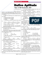 Quantitative Aptitude: Solved Paper of IMS Examination, 2001