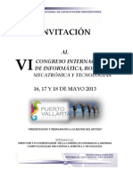 Invitacion Al Vi Congreso de Informatica, Robótica, Mecatrónica y Tecnologias Por JK