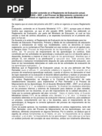 Análisis Del Plan Remedial Contenido en El Reglamento de Evaluación Actual