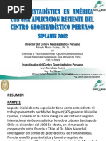 Ing Alfredo Marin Suarez-LA GEOESTADÍSTICA EN AMÉRICA CON UNA APLICACIÓN RECIENTE DEL CENTRO GEOESTADÍSTICO PERUANO