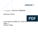 Written ICT IGCSE Principal Examiners Report June 2012