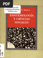 Adorno Theodor - Epistemologia Y Ciencias Sociales