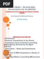 Mobile Money - Investment Opportunities For SACCOs