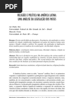 ORO, Ari Pedro. Religião e Política Na America Latina - Uma Analise Da Legislacao Dos Paises. P. 30