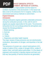 Exhaust Emission, Effects On Environment, Methods of Control