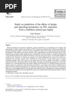 Study On Prediction of The Effects of Design and Operating Parameters On NO Emissions From A Leanburn Natural Gas Engine