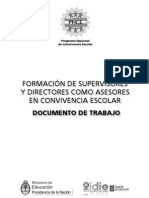 Formación de Supervisores y Directores Como Asesores en Convivencia Escolar-Documento de Trabajo