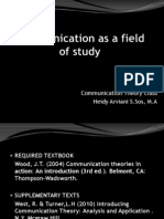 Communication As A Field of Study