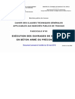 Fascicule 65 - Exécution de Génie Civil en Béton Armé Ou Précontraint - Annexe de L'arrêté Du 30.05.2012