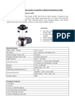 BPL SL 1300 Solar Lantern Specs