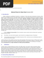 National Policy For Urban Street Vendors 2004