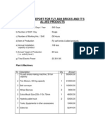 Project Report For Fly Ash Bricks and It'S Allied Products: Plant & Machinery