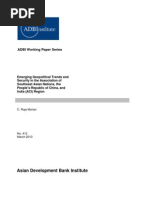 Emerging Geopolitical Trends and Security in The Association of Southeast Asian Nations, The People's Republic of China, and India (ACI) Region