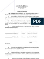 SAMPLE Complaint Affidavit BP 22