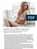 Lingerie - For Modesty or Pleasure