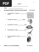 English Year 3