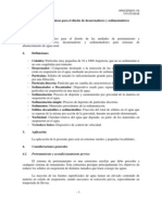 Especificaciones Técnicas para El Diseño de Desarenadores