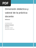 Dimensión Didactica y Valoral en La Práctica Docente